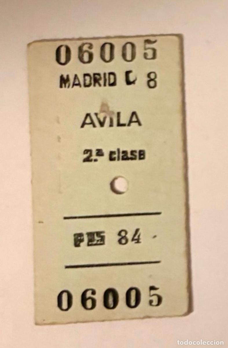 Coleccionismo billetes de transporte: ANTIGUO BILLETE FERROCARRIL MADRID - AVILA. 2a Clase