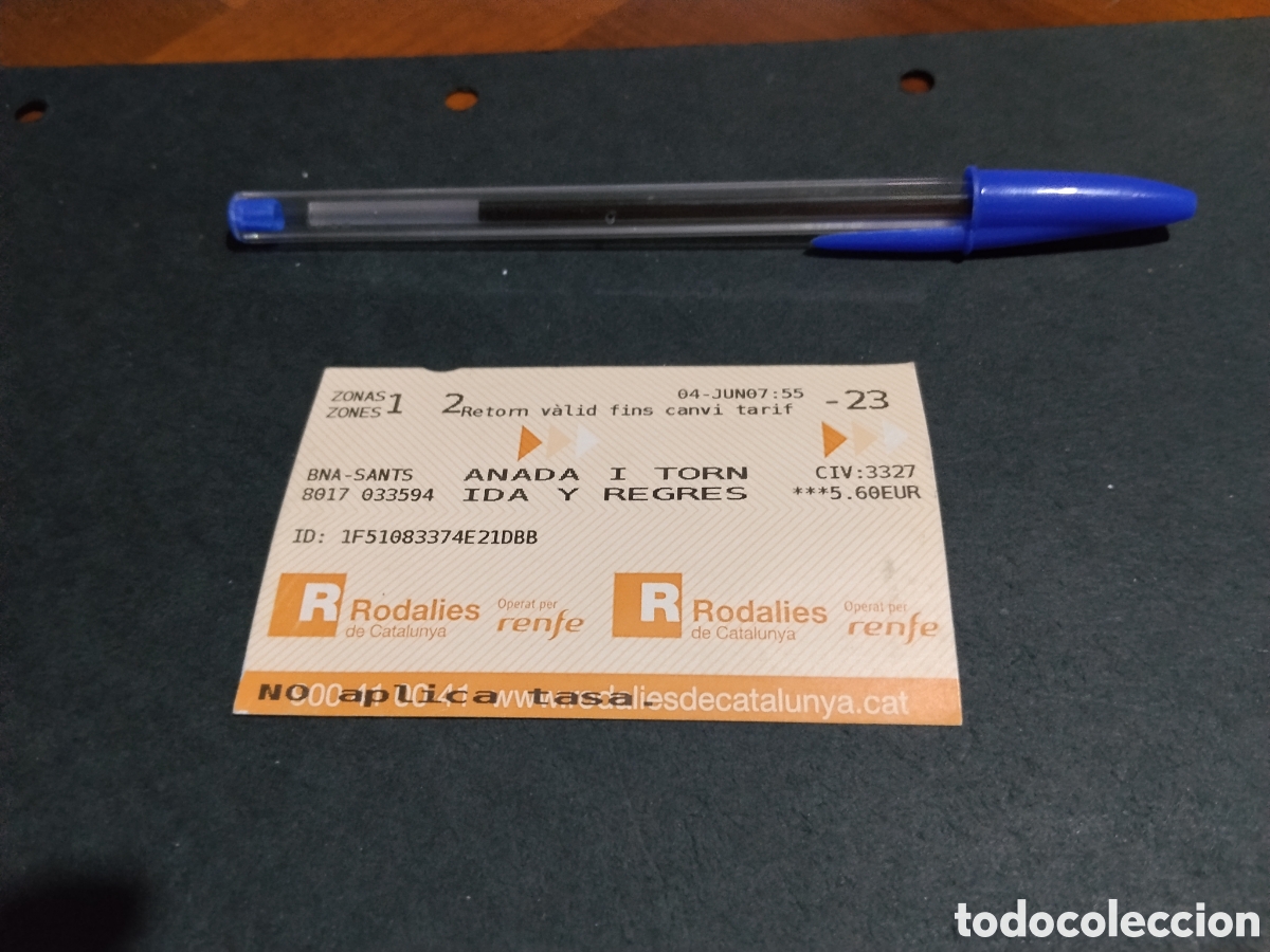 Coleccionismo billetes de transporte: Tiket Renfe rodalies Catalunya