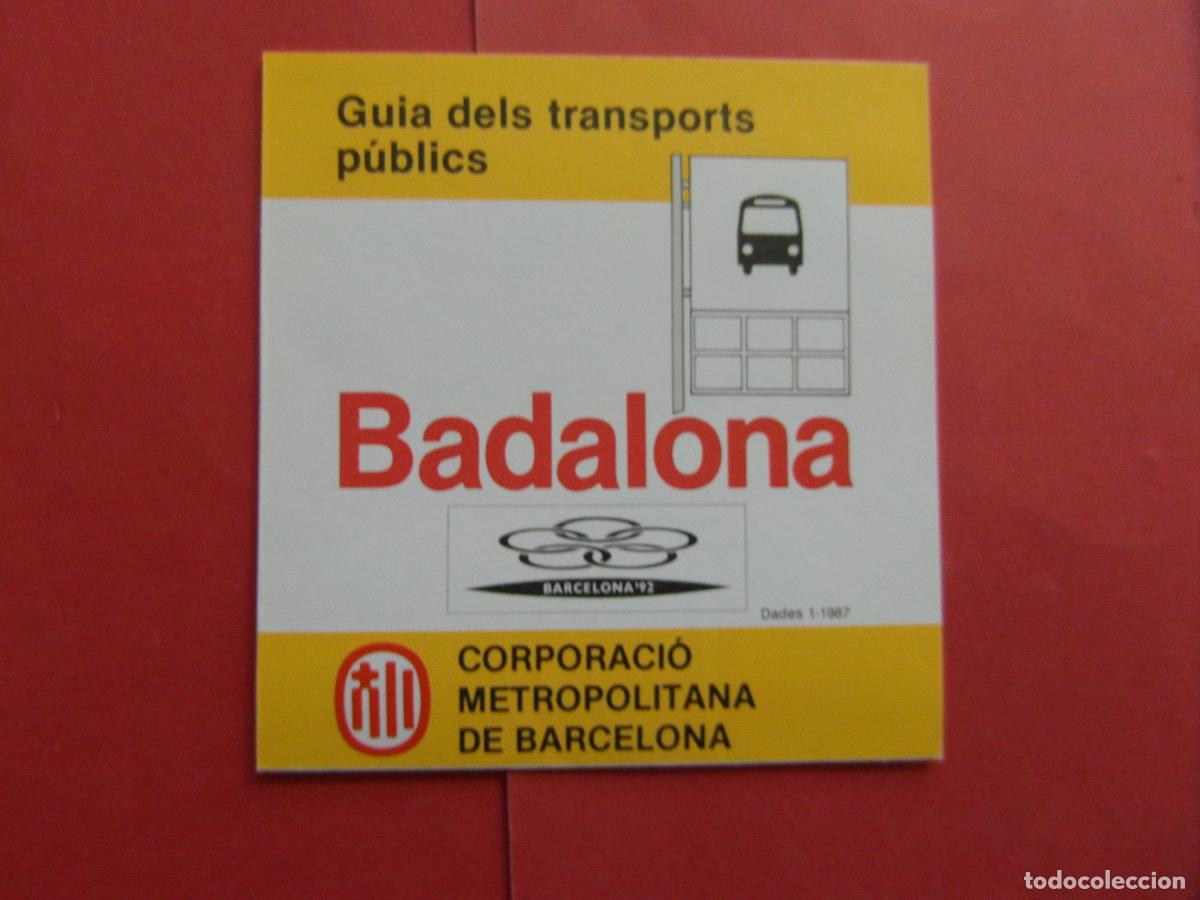 Coleccionismo billetes de transporte: REF: BCN100 - 1 PLANOS TRANSPORTE BADALONA 1-1987 CMB CORPORACION METROPOLITANA BARCELONA - LEEINT