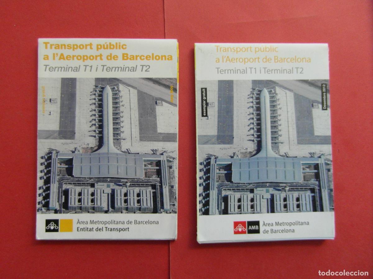 Coleccionismo billetes de transporte: REF: BCN100 2 PLANO BUS METROPOLITANO TRANSPORTE AEROPUERTO 2009 2012 - BARCELONA LEEINT