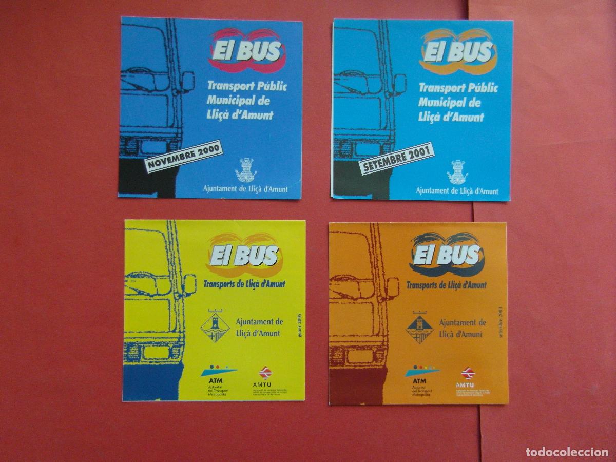 Coleccionismo billetes de transporte: REF: BCN100 4 PLANO BUS LLI&Ccedil;A D'AMUNT 2000 2001 2003 2005 - LEEINT