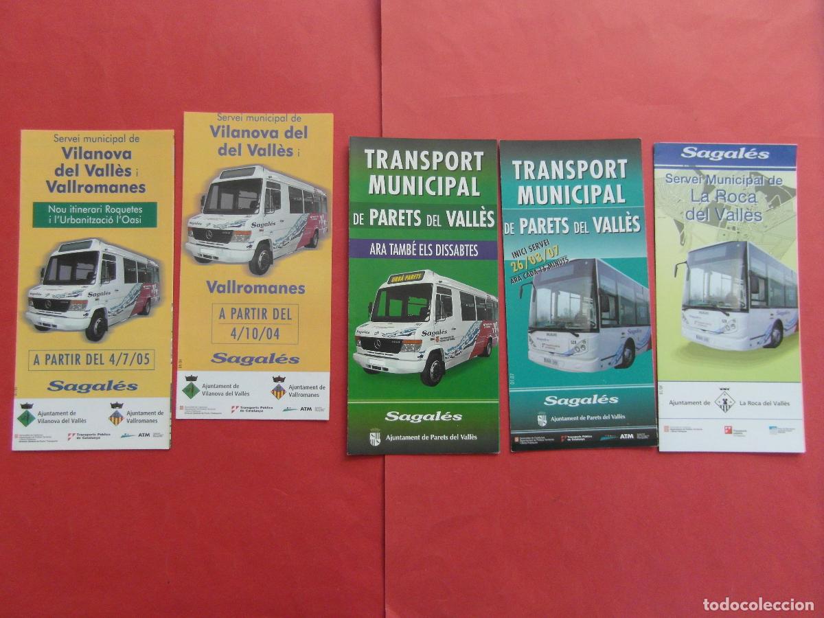 Coleccionismo billetes de transporte: REF: BCN100 5 FOLLETOS HORARIOS PLANOS DIFERENTE SAGALES VILANOVA VALLES VALLROMANES PARETS LA ROCA