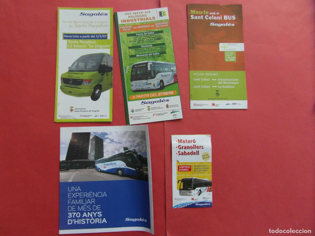 Coleccionismo billetes de transporte: REF: BCN100 5 FOLLETOS HORARIOS PLANOS DIFERENTE SAGALES SANT CELONI MATARO GRANOLLERS SABADELL SANT