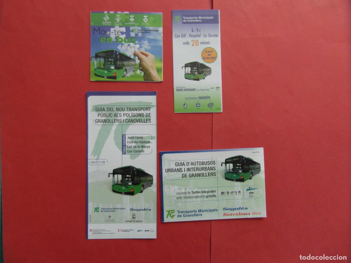 Coleccionismo billetes de transporte: REF: BCN100 5 FOLLETO HORARIOS PLANOS DIFERENTE SAGALES GRANOLLERS LEEINT
