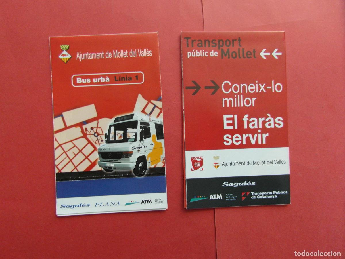 Coleccionismo billetes de transporte: REF: BCN100 2FOLLETO HORARIOS PLANOS DIFERENTE SAGALES PLANAS MOLLET DEL VALLES LEEINT