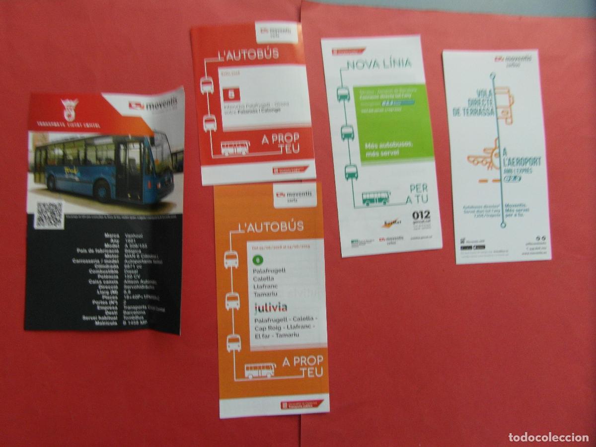 Coleccionismo billetes de transporte: REF: BCN100 5 FOLLETO HORARIOS PLANOS DIFERENTE MOVENTIS SARBUS SARFA PALAFRUGELL TERRASSA CALELLA