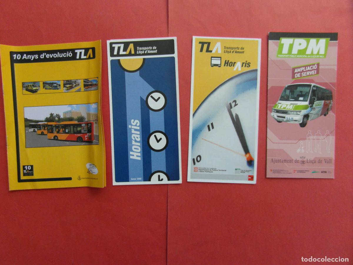 Coleccionismo billetes de transporte: REF: BCN100 4 FOLLETO HORARIOS PLANOS DIFERENTE LLI&Ccedil;A DE VALL D'AMUNT TLA TPM -LEEINT