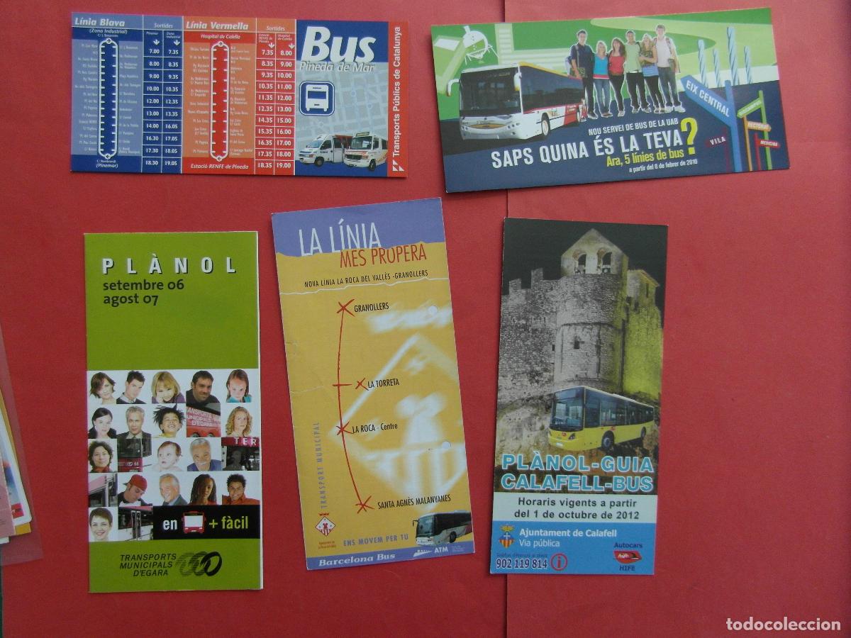 Coleccionismo billetes de transporte: REF: BCN100 5 FOLLETO HORARIOS PLANOS DIFERENTE BARCELONA BUS PINEDA MAR FONT EGARA CALAFELL HIFE
