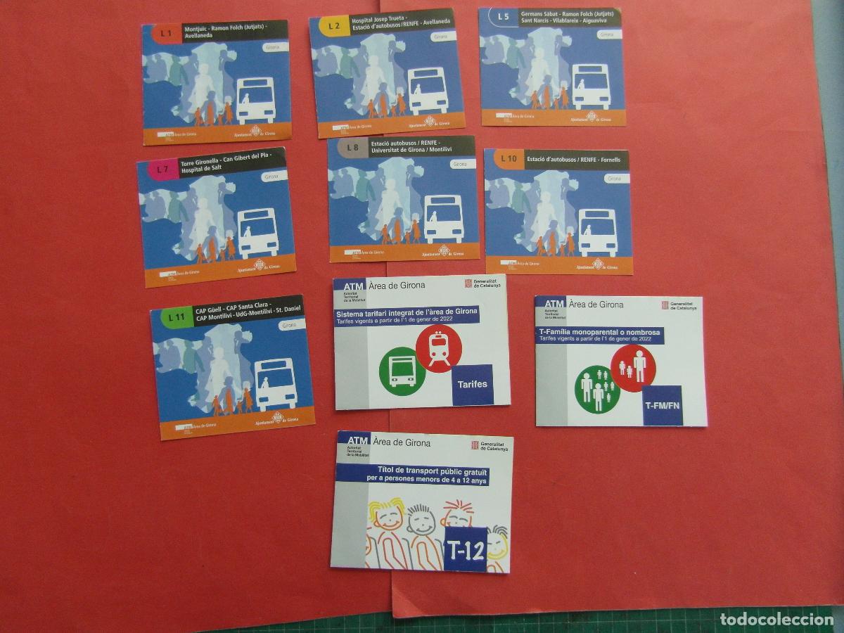 Coleccionismo billetes de transporte: REF: BCN100 10 FOLLETO PLANO HORARIOS DIFERENTE ATM AYUNTAMIENTO GIRONA -LEEINT