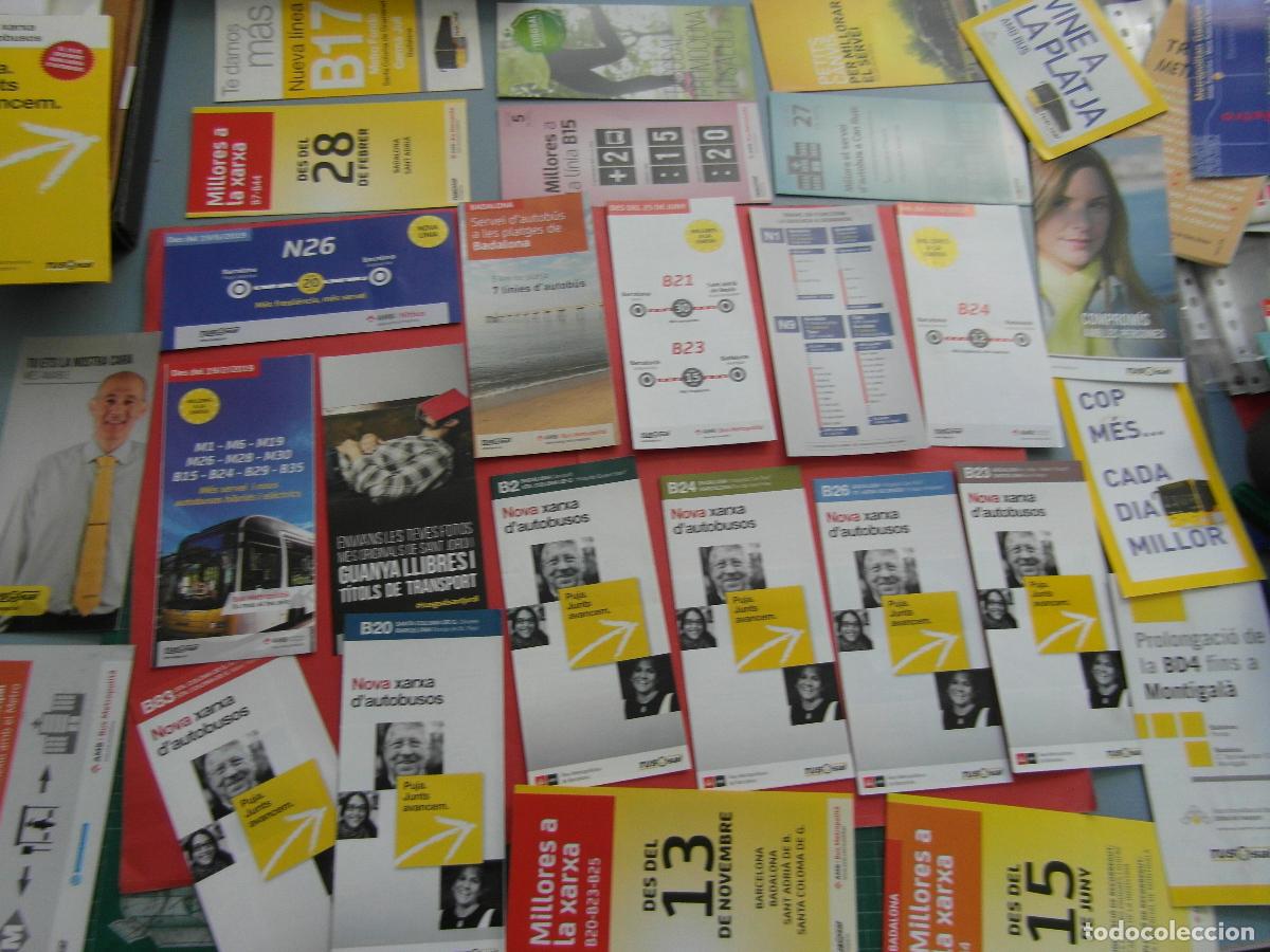 Coleccionismo billetes de transporte: REF: BCN100 28 FOLLETO PLANO HORARIOS DIFERENTE TUSGSAL BADALONA - LEEIN