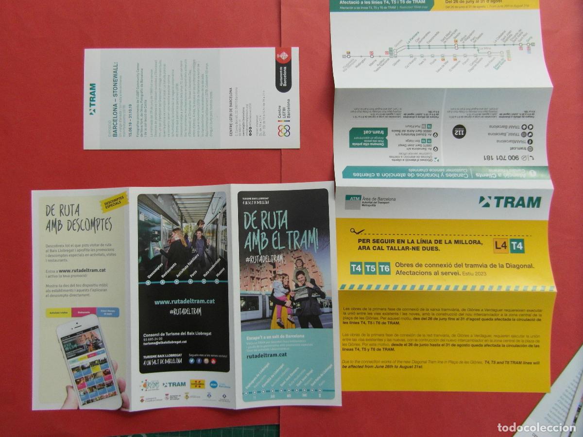 Coleccionismo billetes de transporte: REF: BCN100 3 FOLLETO DIFERENTE TRAM TRANVIA DE BARCELONA - LEEIN