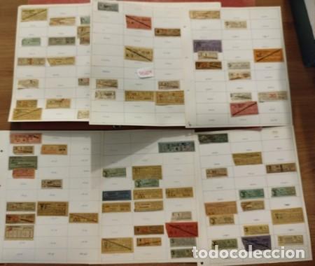 Coleccionismo billetes de transporte: Dos clasificadores con cientos de billetes de diversos Transportes de CATALUNYA, muchos CAPIC&Uacute;AS.