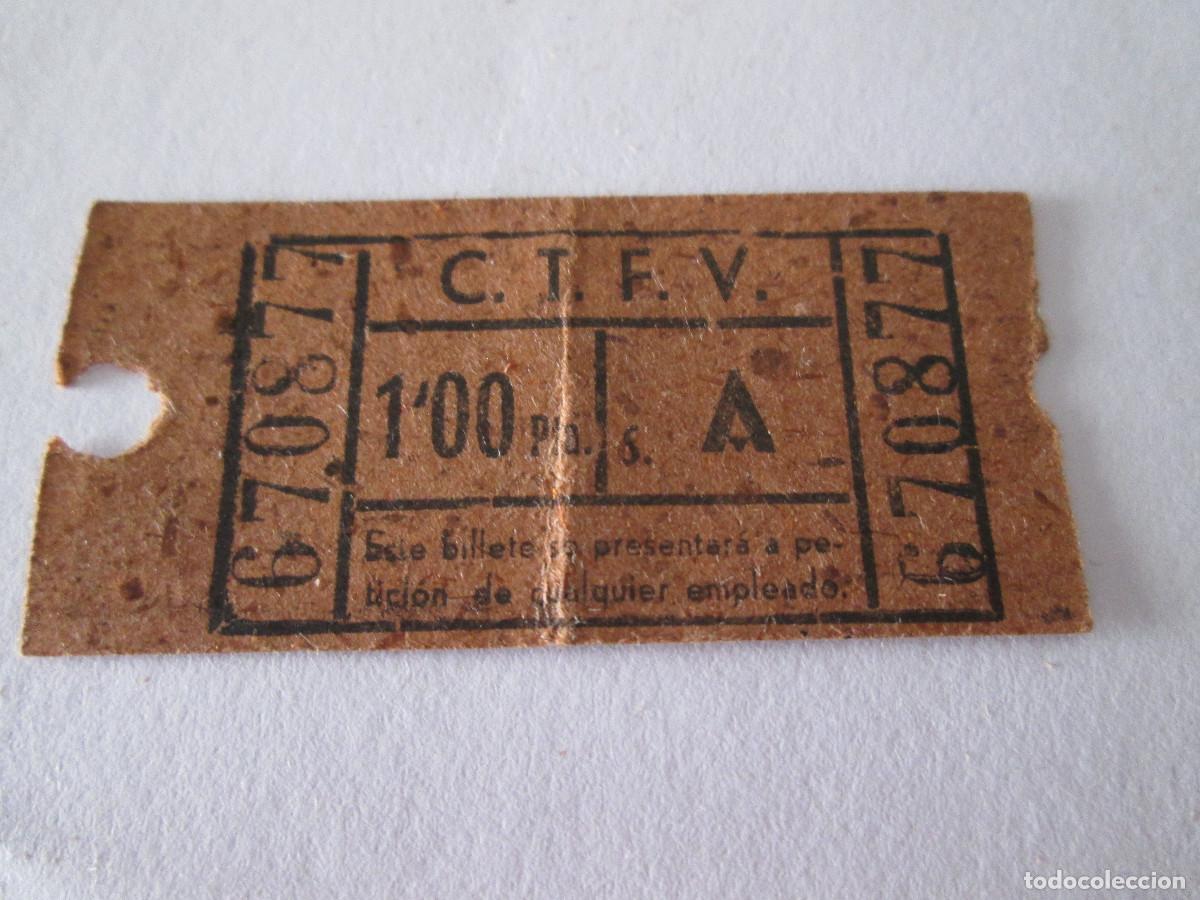 Coleccionismo billetes de transporte: BILLETE COMPA&Ntilde;IA TRANVIAS Y FERROCARRILES DE VALENCIA - 1 PESETA A - 670877