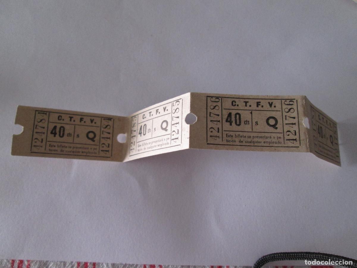 Coleccionismo billetes de transporte: 4 BILLETES COMPA&Ntilde;IA TRANVIAS Y FERROCARRILES DE VALENCIA C.T.F.V. 40 CENTIMOS DE PESETA Q 424784