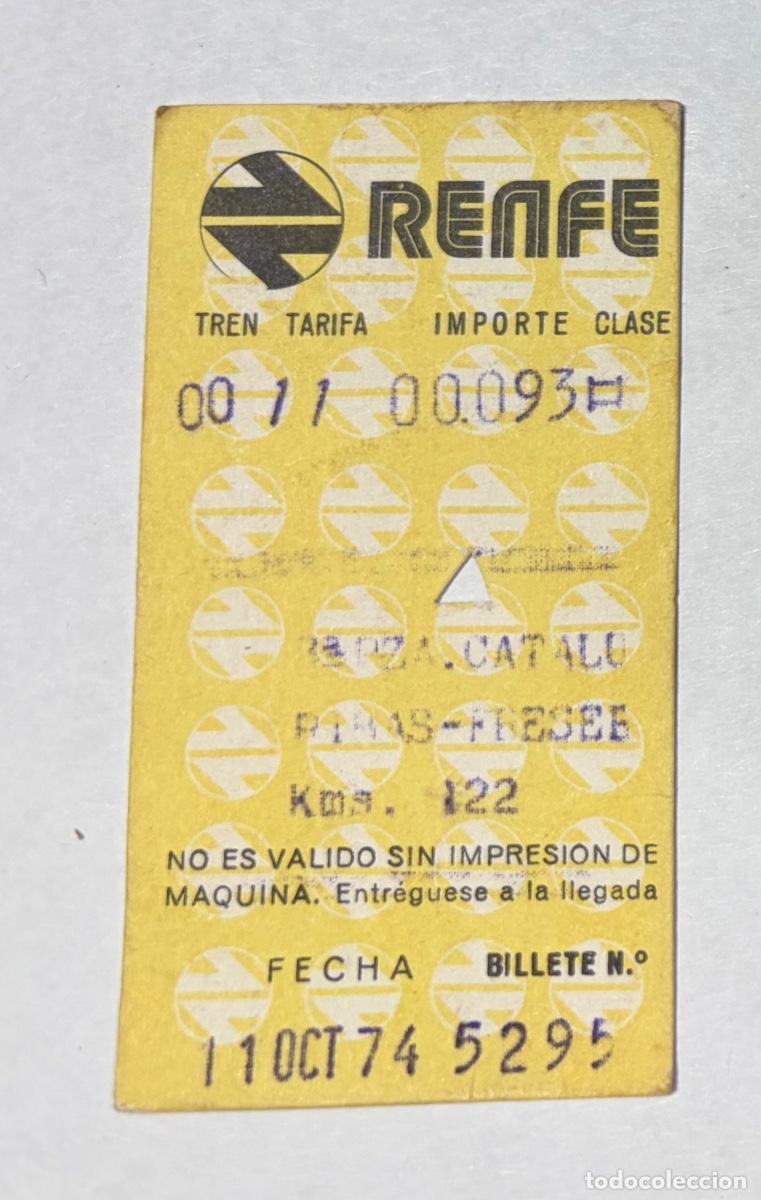 Coleccionismo billetes de transporte: ANTIGUO BILLETE TREN FERROCARRIL RENFE - BARCELONA a RIBES DE FRESER