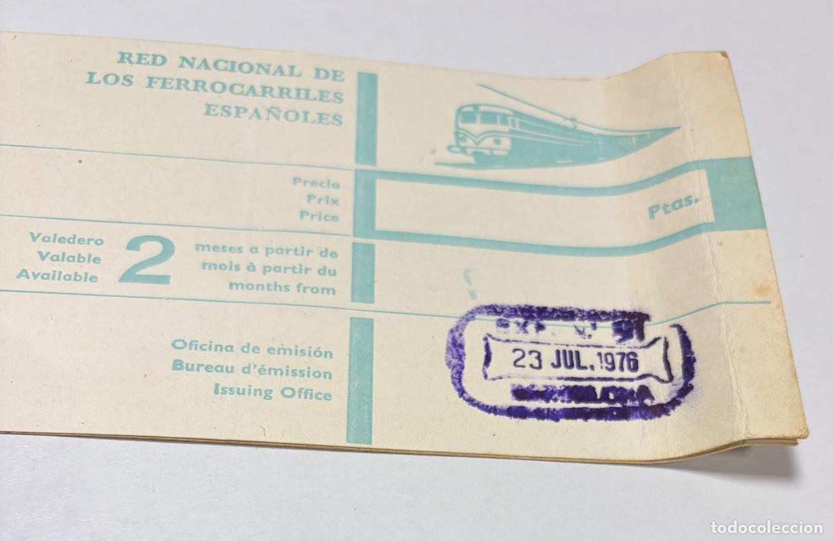 Coleccionismo billetes de transporte: ANTIGUO BILLETE TREN FERROCARRIL RENFE BARCELONA A PERPIGNAN A&Ntilde;O 1976