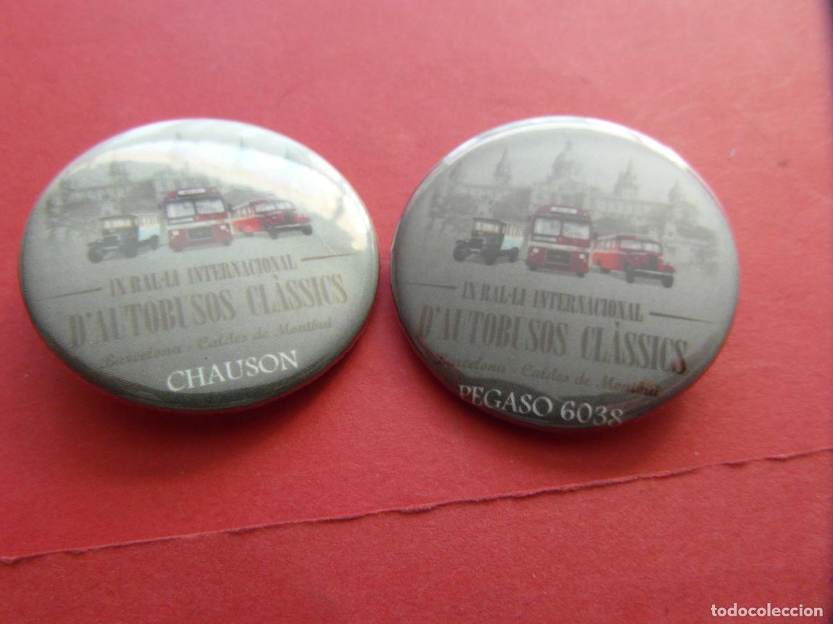 Collectables Transport Tickets: REF: MER100 - TEMA TRANSPORTE - 2 CHAPAS RALLY AUTOBUSES CLASICOS CHAUSSON PEGASO 6038 LEEINT