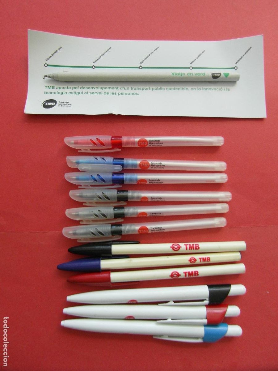 Colecionismos Bilhetes de Transporte: REF: MER100 - TEMA TRANSPORTE 12 BOLIGRAFO 1 LAPICES TMB OJO TODOS DIFERENTES - LEEINT