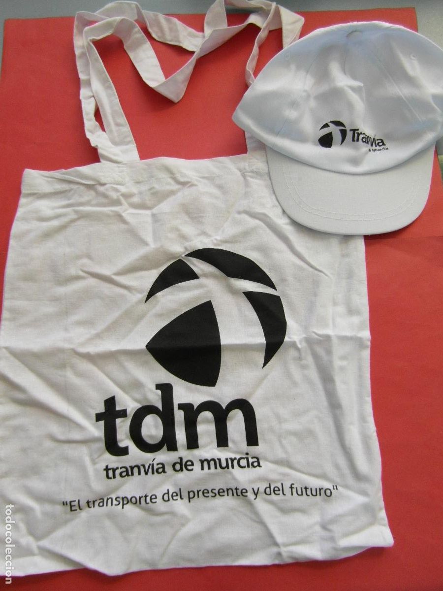 Coleccionismo billetes de transporte: REF: MER100 - TEMA TRANSPORTE 1 BOLSA TELA Y 1 GORRA TDM TRANVIA DE MURCIA - LEEINT