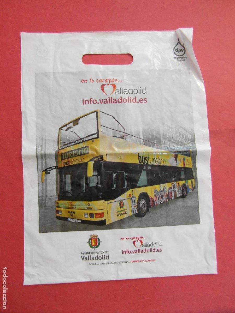 Coleccionismo billetes de transporte: REF: MER100 - TEMA TRANSPORTE 1 BOLSA PLASTICO AUTOBUS TURISTICO DE VALLADOLID - LEEINT