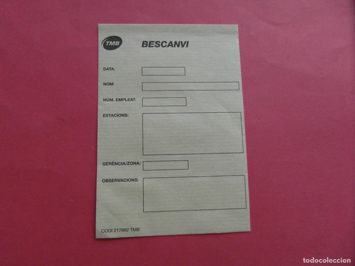 Coleccionismo billetes de transporte: REF: BCN100 COL. TRANSPORTE 1 SOBRE PARA TARJETAS BESCANVI DE BARCELONA- LEERINT