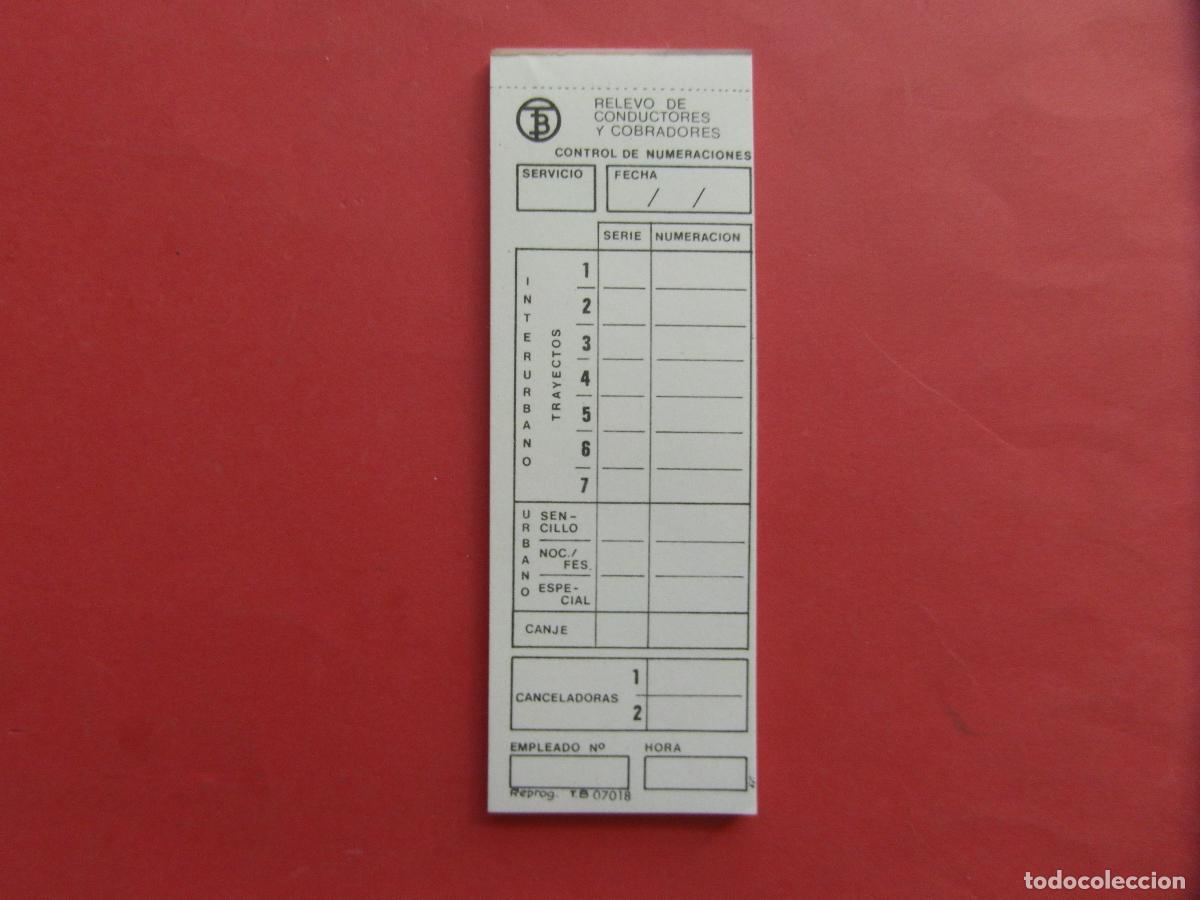 Coleccionismo billetes de transporte: REF: BCN100 COL. TRANSPORTE 1 IMPRESO RELEVO CONDUTORES CONTROL BILLETES TRANVIAS DE BARCELONA LEEIN