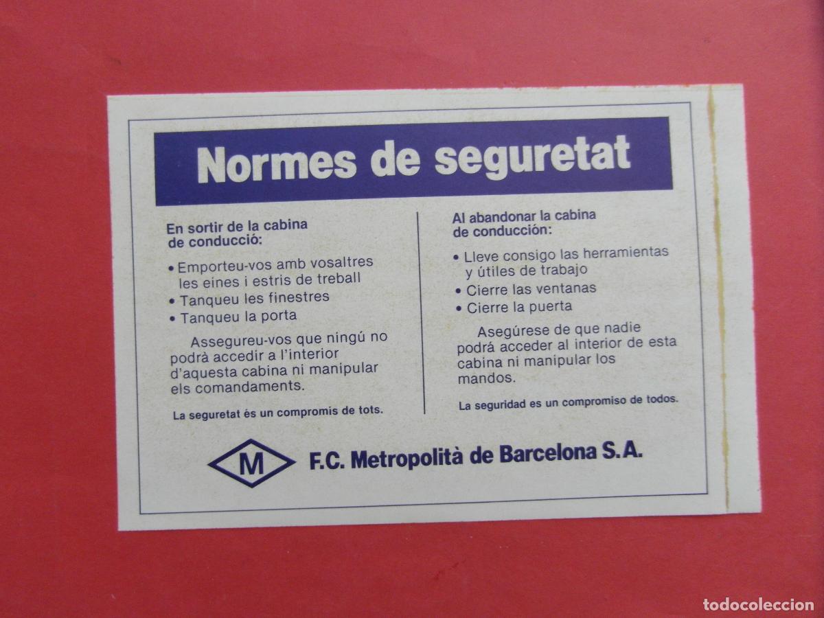 Coleccionismo billetes de transporte: REF: BCN100 COL. TRANSPORTE 1 ADHESIVO METRO TMB BARCELONA AL ABANDONAR CABINA CONDUCTOR LEEIN