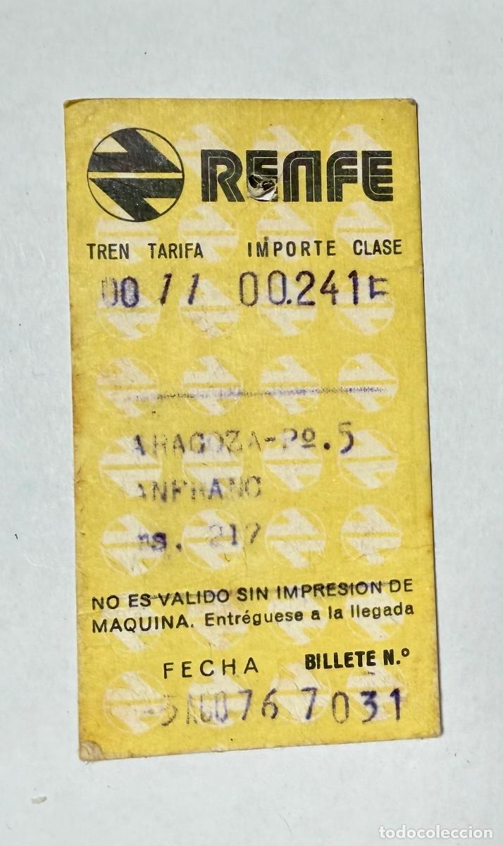 Coleccionismo billetes de transporte: ANTIGUO BILLETE FERROCARRIL TREN RENFE TRAYECTO ZARAGOZA - CANFRANC A&Ntilde;O 1976