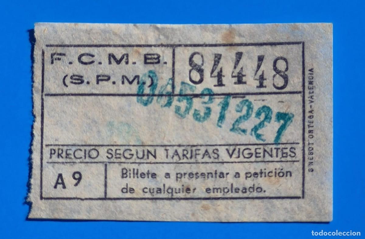 Coleccionismo billetes de transporte: Billete Capic&uacute;a Transportes Barcelona ( F.C.M.B) &ndash; 84448