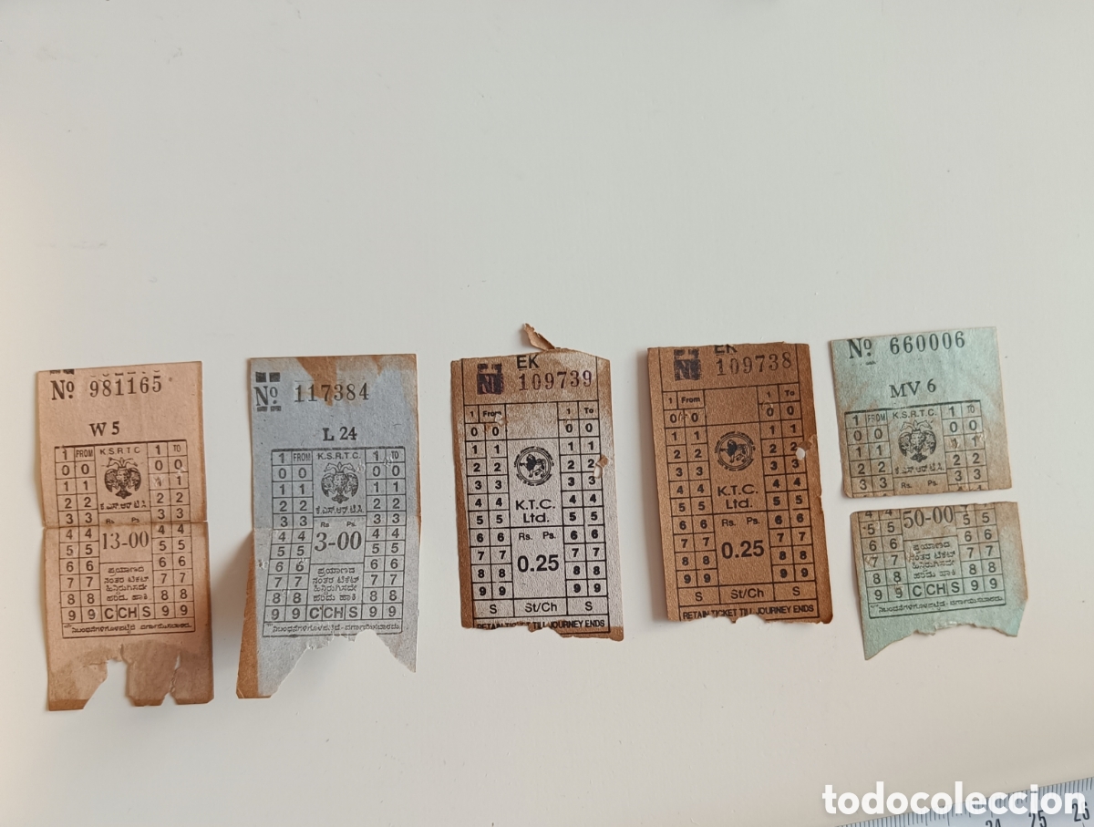 Coleccionismo billetes de transporte: Colecci&oacute;n billetes bus La India vintage