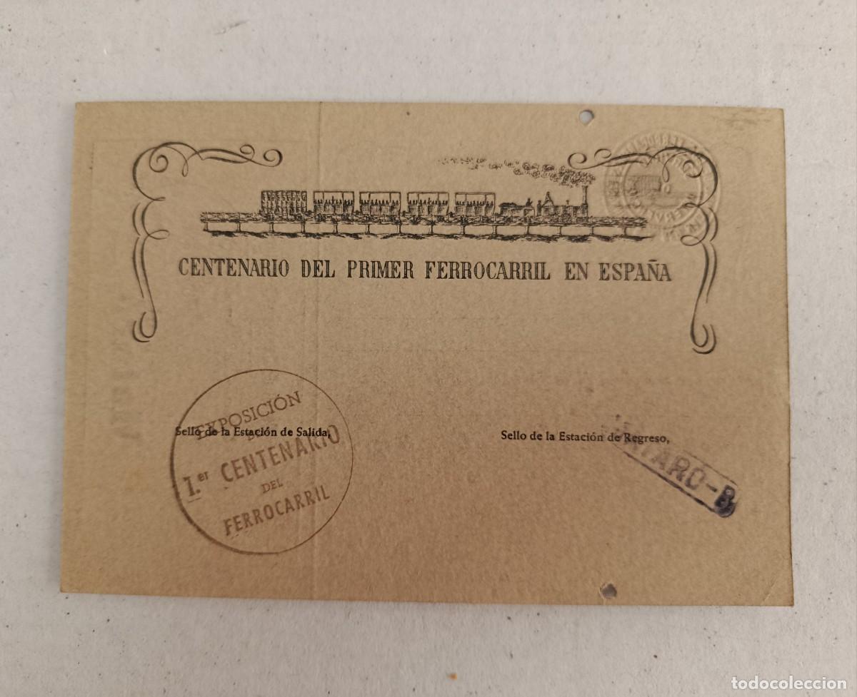 Coleccionismo billetes de transporte: Bitllet Invitaci&oacute; 3a Classe &rdquo;Tren del Centenario&rdquo; 1948 (Barcelona-Matar&oacute;) &ndash; Nominal i Viatjat