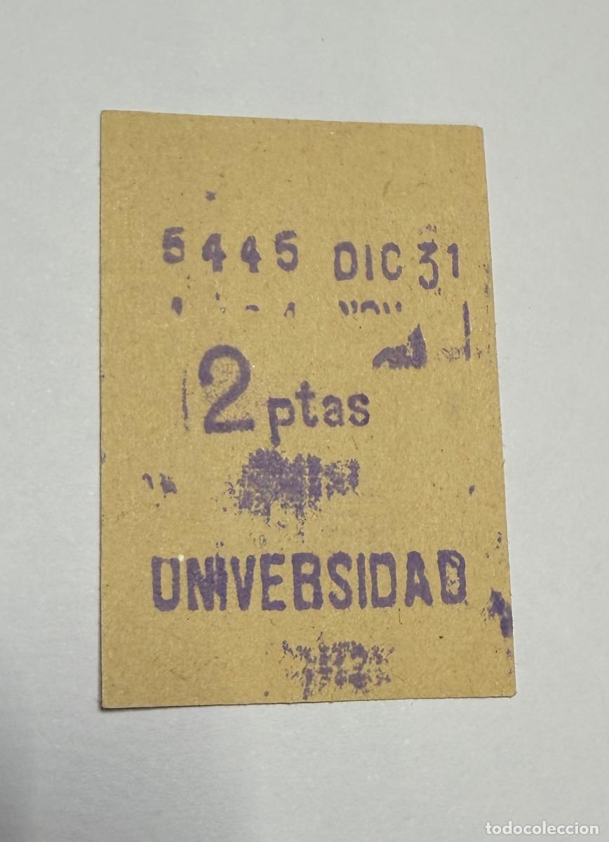 Coleccionismo billetes de transporte: ANTIGUO BILLETE DEL FERROCARRIL METROPOLITANO - METRO DE BARCELONA - UNIVERSIDAD