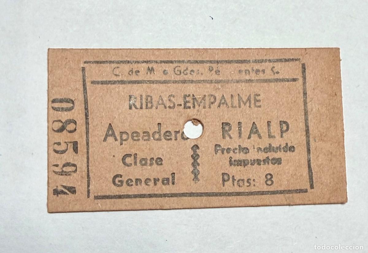 Coleccionismo billetes de transporte: ANTIGUO BILLETE TREN CREMALLERA NURIA - TRAYECTO DE RIBAS A APEADERO RIALP