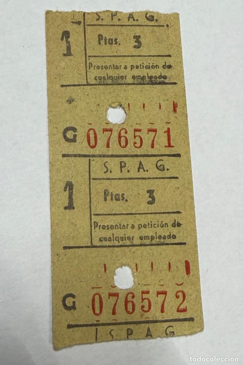 Coleccionismo billetes de transporte: ANTIGUO BILLETE COMPA&Ntilde;&Iacute;A S.P.A.G. - 3 pesetas
