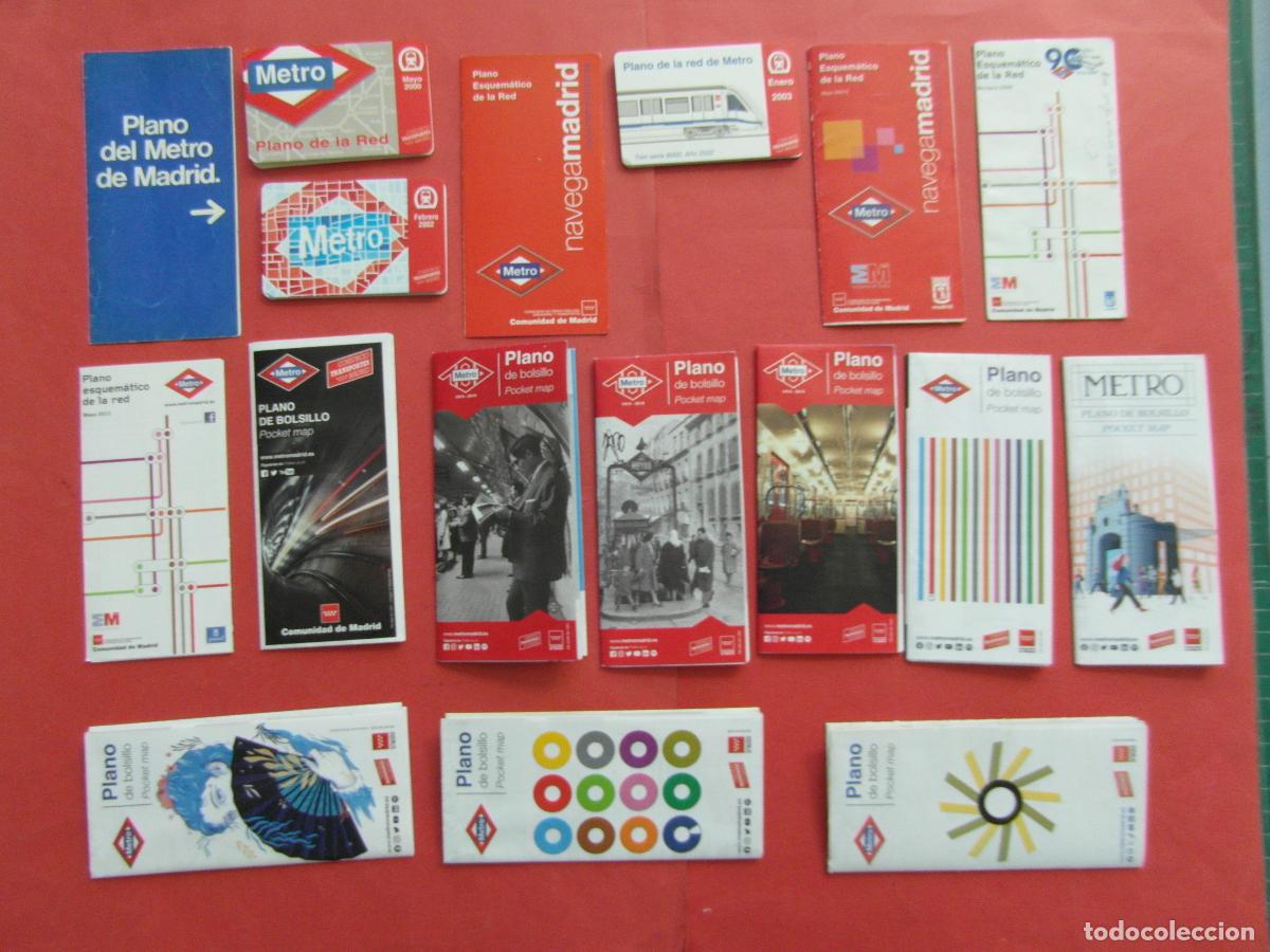 Coleccionismo billetes de transporte: LOTE 17 PLANOS DIFERENTES A&Ntilde;OS Y EDICIONES INLUIDOS ZCARD DEL METRO DE MADRID
