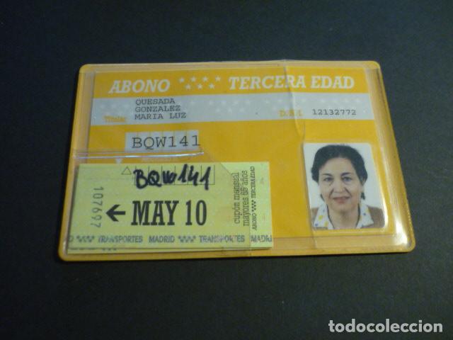 Coleccionismo billetes de transporte: MADRID ABONO TRANSPORTES TERCERA EDAD CON 3 CUPONES 2010