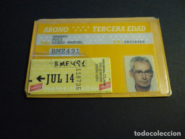 Coleccionismo billetes de transporte: MADRID ABONO TRANSPORTES TERCERA EDAD CON 3 CUPONES 2014