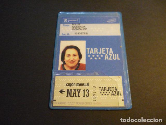 Coleccionismo billetes de transporte: MADRID ABONO TRANSPORTES TARJETA AZUL CON CUPON 2013