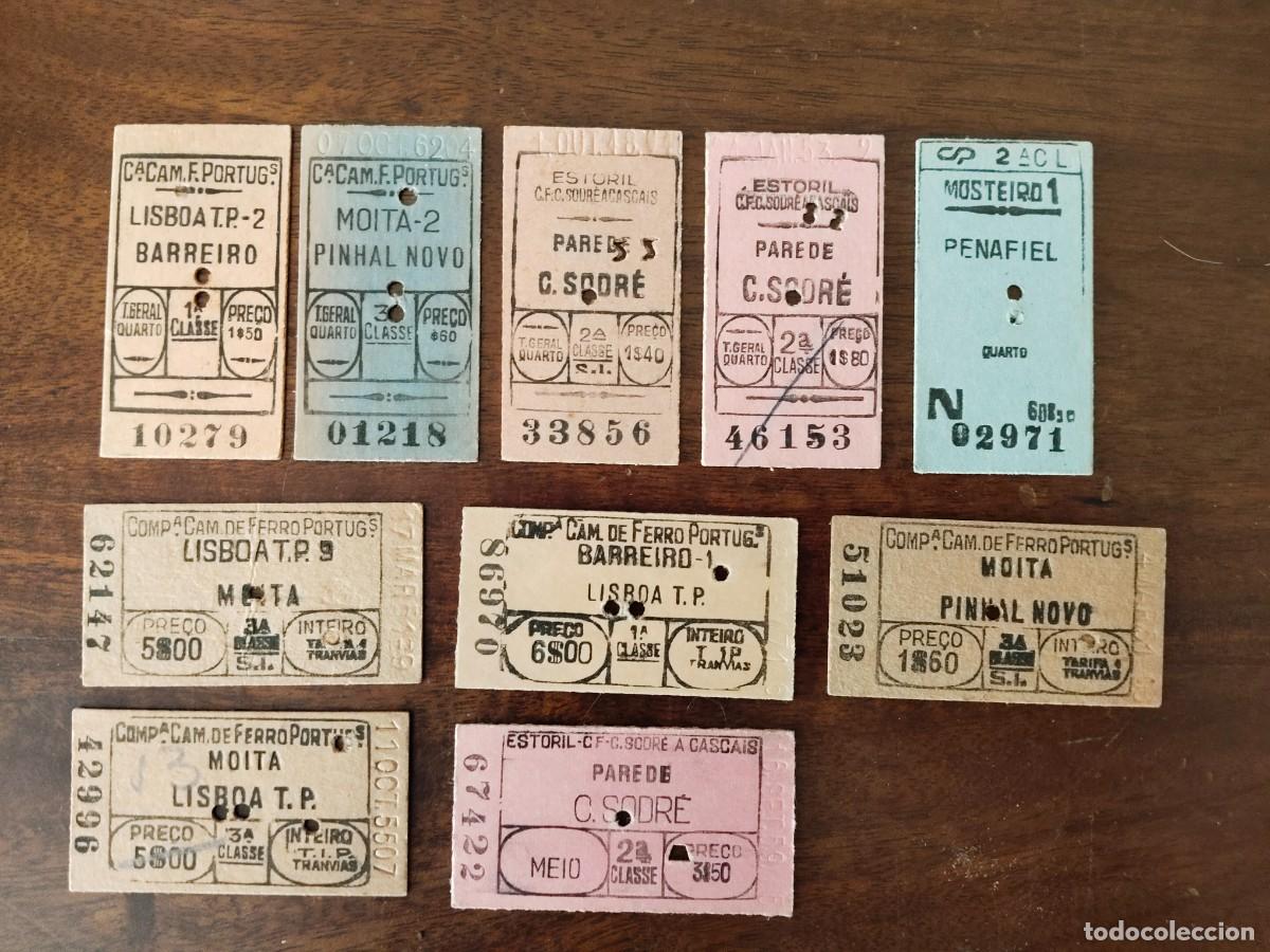 Coleccionismo billetes de transporte: 10 billetes ferroviarios. Companhia Caminos de Ferro Portugueses. Portugal. Antiguos.