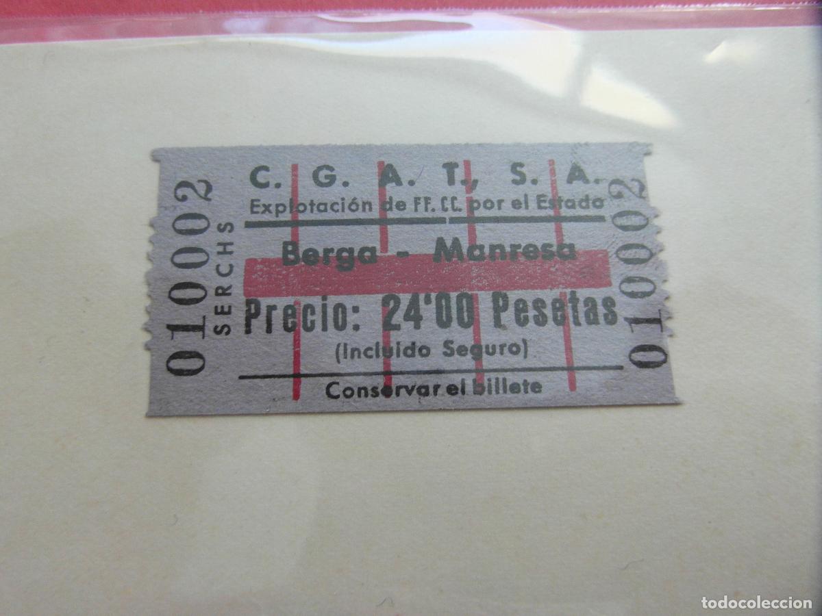 Coleccionismo billetes de transporte: BILLETE C.G.A.T., S.A. Compa&ntilde;&iacute;a General Autobuses Transportes S.A. BERGA MANRESA FERROCARRIL ESTADO