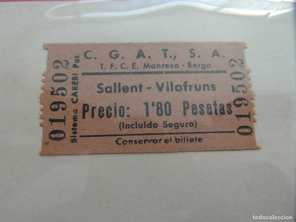Coleccionismo billetes de transporte: BILLETE C.G.A.T., S.A. Compa&ntilde;&iacute;a General Autobuses Transportes S.A. SALLENT VILAFRUNS T.F.C.E. BERGA