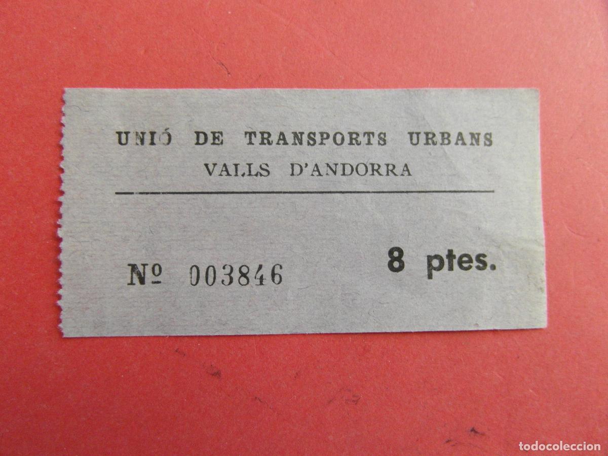 Coleccionismo billetes de transporte: BILLETE UNIO DE TRANSPORTES URBANOS ANDORRA VALLS