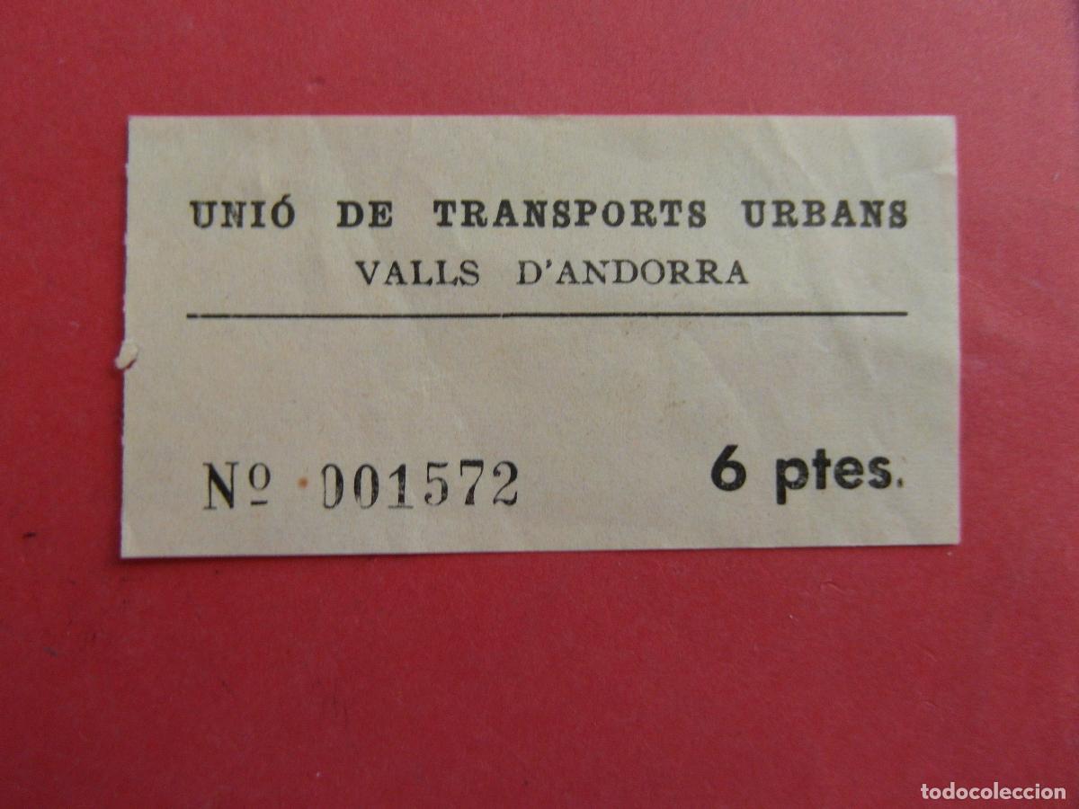 Coleccionismo billetes de transporte: BILLETE UNIO DE TRANSPORTES URBANOS ANDORRA VALLS