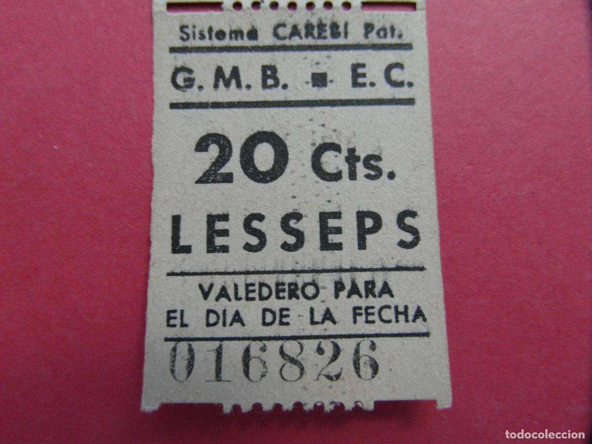 Coleccionismo billetes de transporte: BILLETE LESSEPS GRAN METROPOLITANO METRO DE BARCELONA 20 CTS