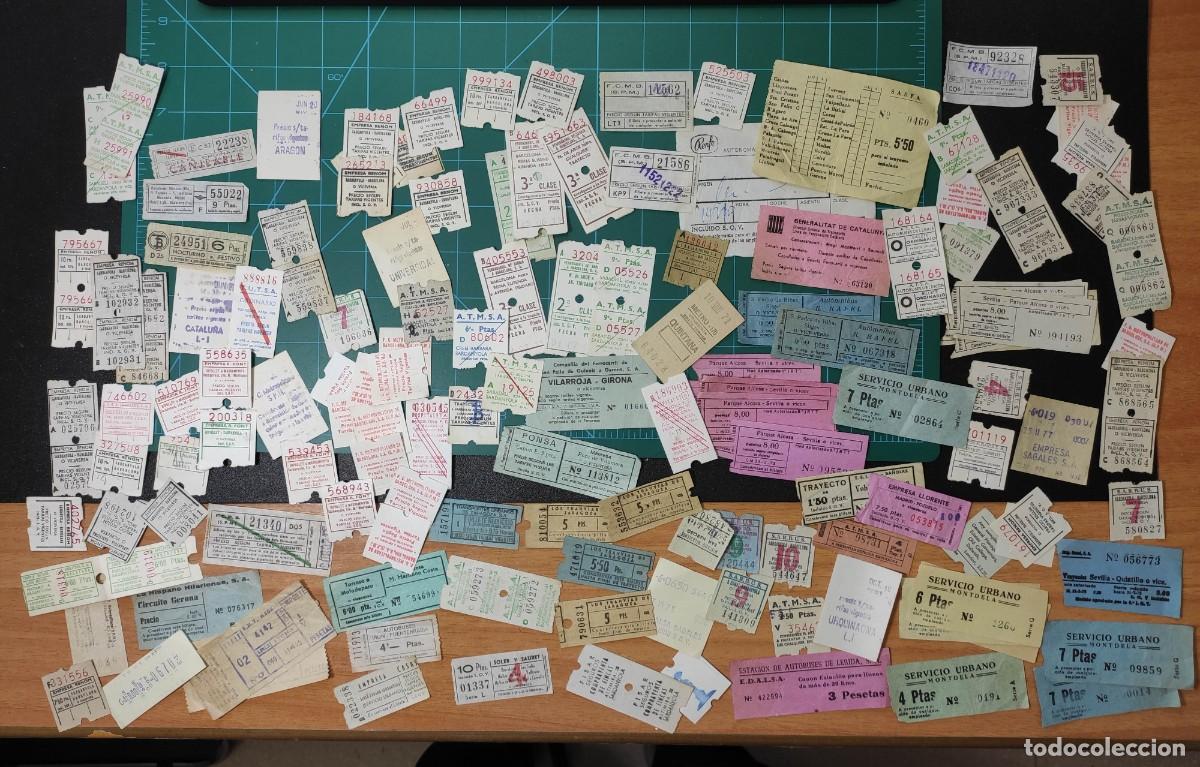 Coleccionismo billetes de transporte: LOTE mas de 140 BILLETES (a&ntilde;os 70's) ANTIGUOS de TREN, AUTOBUS, METRO y quiz&aacute;s tranv&iacute;a