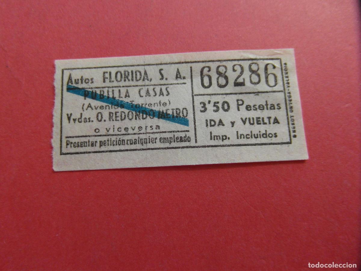 Coleccionismo billetes de transporte: BILLETE CAPICUA 68286 AUTOS FLORIDA PUBILLA CASAS AVENIDA TORRENTE HOSPITALET REDONDO