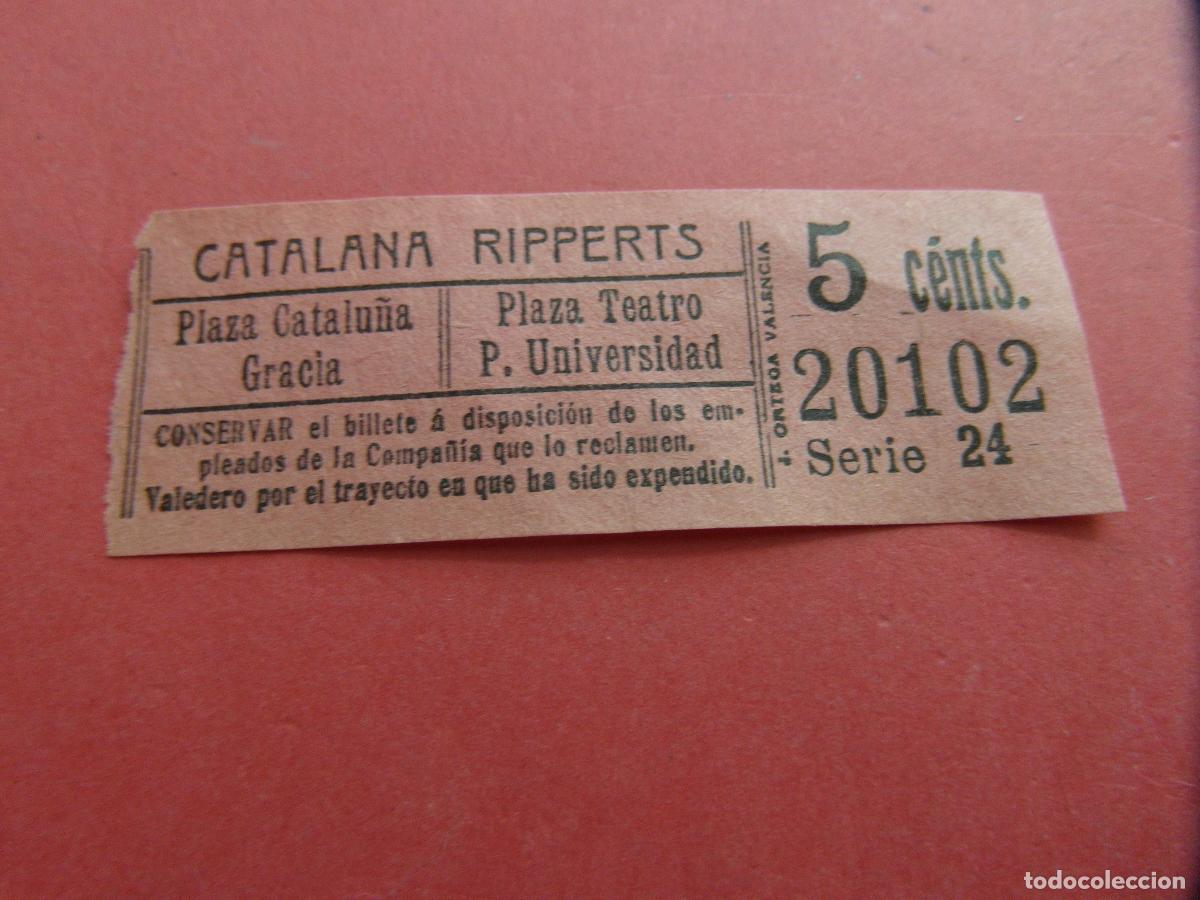 Coleccionismo billetes de transporte: BILLETE CATALANA RIPPERTS BARCELONA - CAPICUA 20102 VER FOTO TRAYECTOS