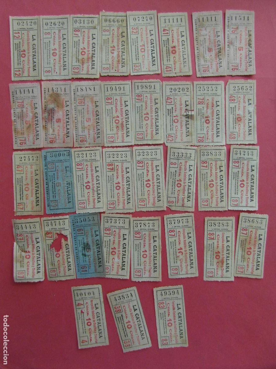 Coleccionismo billetes de transporte: lote 31 numeros diferentes BILLETE la CATALANA BARCELONA - CAPICUA VER FOTO TRAYECTOS