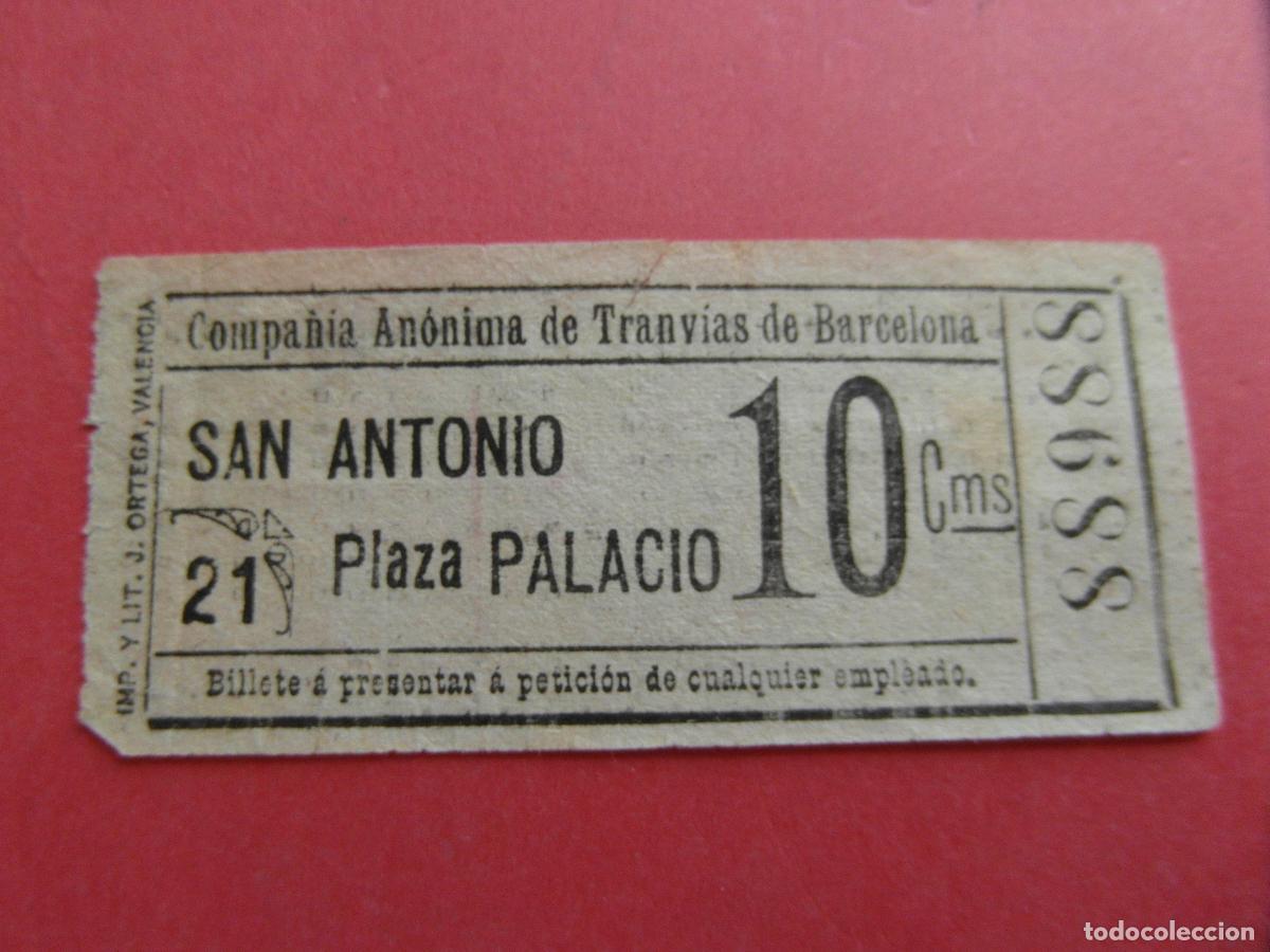 Coleccionismo billetes de transporte: BILLETE COMPA&Ntilde;IA ANONIMA DE TRANVIAS BARCELONA CAPICUA 88988 VER FOTO DISTINTOS IMPRESORES TRAYECTOS