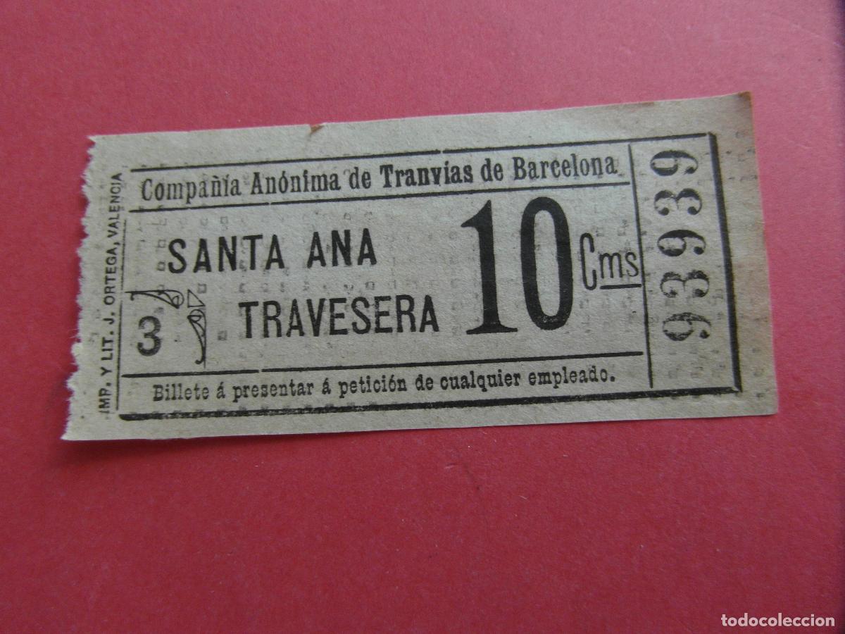 Coleccionismo billetes de transporte: BILLETE COMPA&Ntilde;IA ANONIMA DE TRANVIAS BARCELONA CAPICUA 93939 VER FOTO DISTINTOS IMPRESORES TRAYECTOS